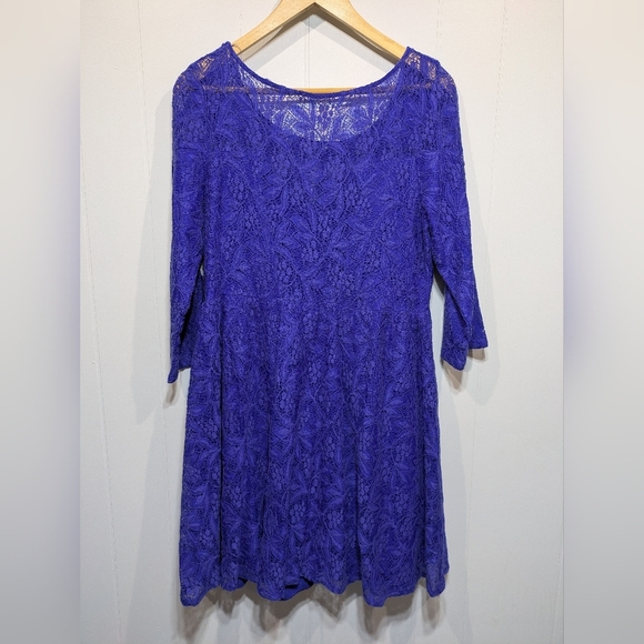Free People Shake It Up Lace Dress‎ In Blue Size Medium Spring Summer - Picture 5 of 8